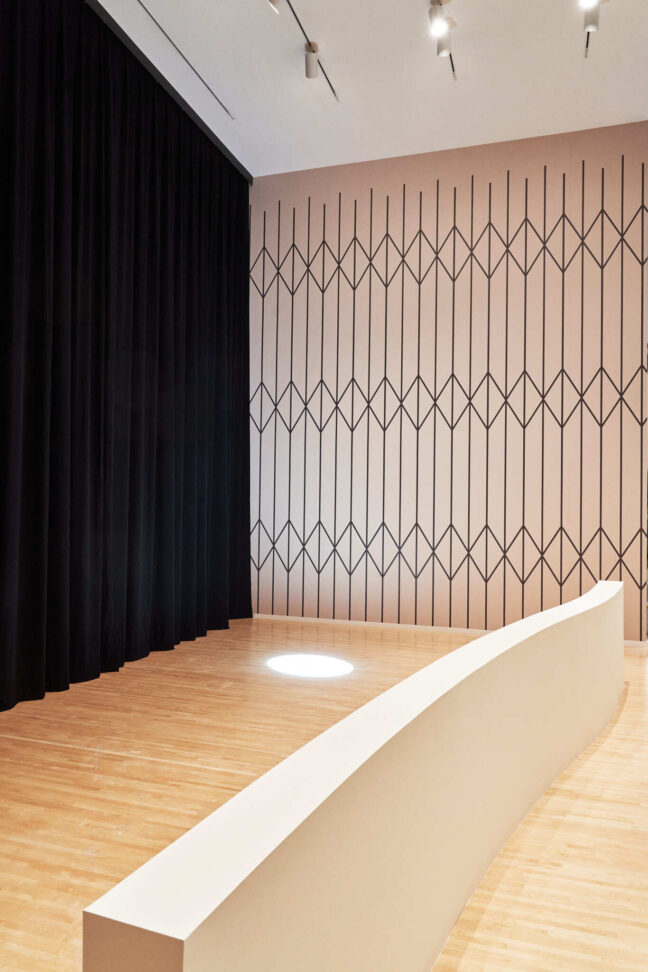 <p>Math Bass, Installation view of <i>a picture stuck in the mirror</i>, 2021, Henry Art Gallery, University of Washington, Seattle. Photo: Jonathan Vanderweit.</p>
