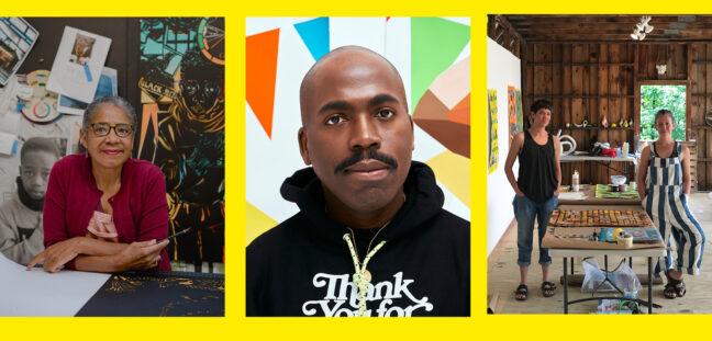 <p>Left: Barbara Earl Thomas. Photo: Jovelle Tamayo. Image courtesy of the Artist. Middle:&nbsp;Derrick Adams. Image courtesy of the Artist. Right:&nbsp;Photo:&nbsp;Helen Toomer.</p>
