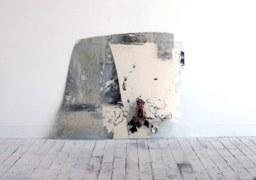 <p>Carrie Yamaoka.<i> Pour/Peel. </i>2005/2015. Urethane resin on reflective polyester film. Courtesy of the artist</p>
