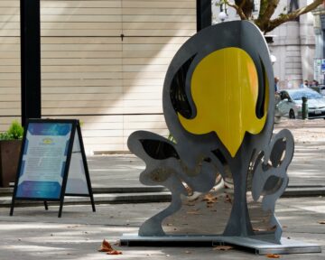 <p>Naomi Fisher, <em>Thermodynamic Flower</em>, 2021. Galvanized steel, stainless steel, aluminum, Thermochromic paint, solar thermal vacuum tubes, silicone, rubber. Courtesy of the artist. Installation view of <em>Naomi Fisher: Thermodynamic Flower</em>, 2021, Seattle. Photo: Naomi Fisher.</p>

<p><p><strong></strong></p></p>
