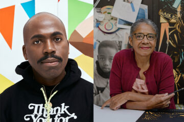 <p>Left: Derrick Adams. Image courtesy of the Artist. Right:&nbsp;Barbara Earl Thomas. Photo: Jovelle Tamayo.&nbsp;Image courtesy of the Artist.</p>
