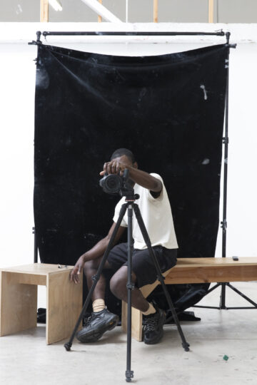 <p>Paul Mpagi Sepuya, "Drop Scene (0X5A5007)," 2019, 50 x 75 inches. Image courtesy of the artist, DOCUMENT, Chicago, and Vielmetter Los Angeles.</p>
