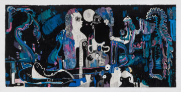 <p>Summer Wheat. <i>Nightshade. </i>2015. Acrylic paint, resin, on aluminum mesh. Image courtesy of the artist. Photo: Etienne Frossard.</p>
